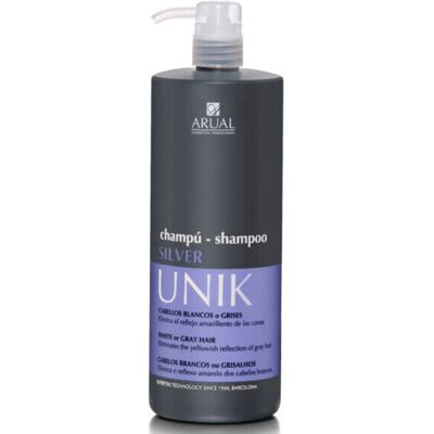 Champú Plateado Arual Unik - Cuidado para Cabello Gris y Rubio - 1000ml Champú Plateado Arual Unik - Cuidado para Cabello Gris y Rubio - 1000ml