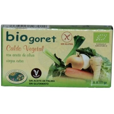Bio Goret Cubos de Caldo Vegetal Ecológico - 6 unidades de 11g Bio Goret Cubos de Caldo Vegetal Ecológico - 6 unidades de 11g