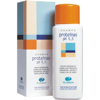 Champú Proteinas pH 5.5 Tricosystem Rueber - Caída del cabello - 220ml Champú Proteinas pH 5.5 Tricosystem Rueber - Caída del cabello - 220ml
