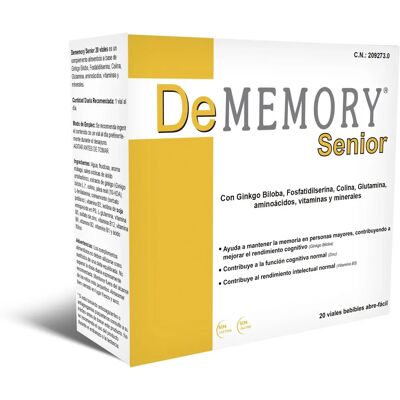Pharma OTC Dememory Senior - Apoyo a la memoria - 20 Viales Pharma OTC Dememory Senior - Apoyo a la memoria - 20 Viales