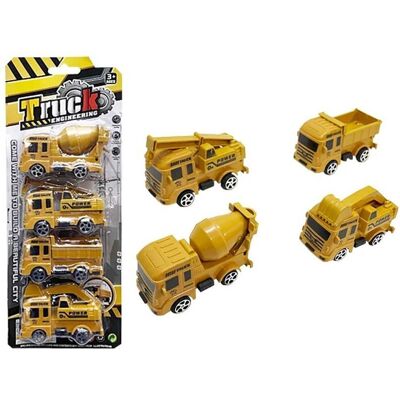 BigBuy Bouwvoertuigen Set - 4 Vrachtwagens BigBuy Bouwvoertuigen Set - 4 Vrachtwagens