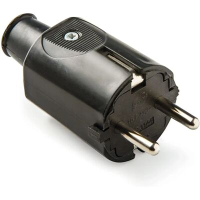 Spina in Gomma Nera con Messa a Terra - 16A 250V Famatel Spina in Gomma Nera con Messa a Terra - 16A 250V Famatel