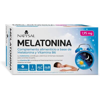 Melatonina Natysal 1.95mg + B6 - Sueño y Relajación - 60 Comprimidos Melatonina Natysal 1.95mg + B6 - Sueño y Relajación - 60 Comprimidos