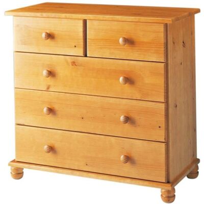 Cómoda Moblit Altea de Pino Macizo de 5 Cajones - Cómoda Cómoda Moblit Altea de Pino Macizo de 5 Cajones - Cómoda