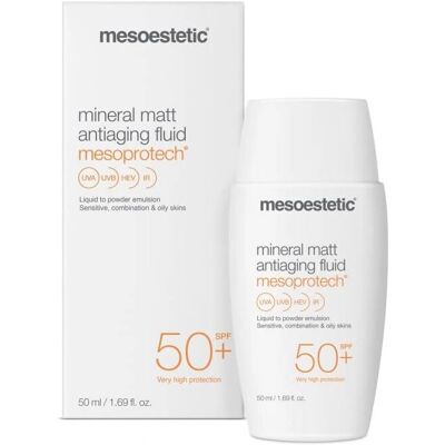 Mesoestetic Mesoprotech Mineral Matt Antiaging Fluid SPF 50+ - Protection Solaire - Publicité Mesoestetic Mesoprotech Mineral Matt Antiaging Fluid SPF 50+ - Protection Solaire - Publicité