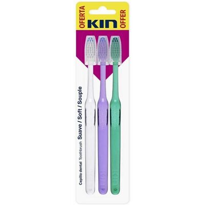 Kin Unisex Weiche Zahnbürsten-Set - 3 Stk Kin Unisex Weiche Zahnbürsten-Set - 3 Stk