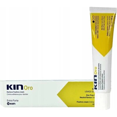 Crema Fijadora Kin Kin Oro para Prótesis 40 Ml Unisex - Crema Fijadora de Dentadura Crema Fijadora Kin Kin Oro para Prótesis 40 Ml Unisex - Crema Fijadora de Dentadura