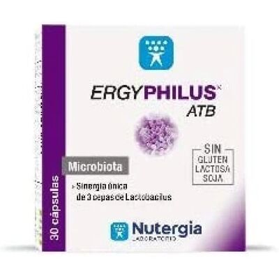 Nutergia Ergyphilus ATB Probiotic - supports gut health - 30 capsules Nutergia Ergyphilus ATB Probiotic - supports gut health - 30 capsules
