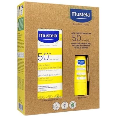 Crème solaire SPF 50+ Mustela avec avocat - Protection familiale SPF 50+ - Publicité Crème solaire SPF 50+ Mustela avec avocat - Protection familiale SPF 50+ - Publicité