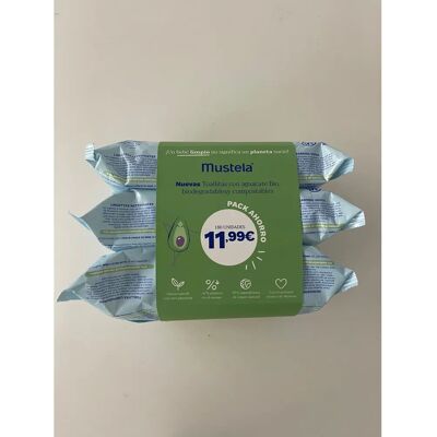 Mustela Babydoekjes 3x60 Stuks - Baby Doekjes Mustela Babydoekjes 3x60 Stuks - Baby Doekjes