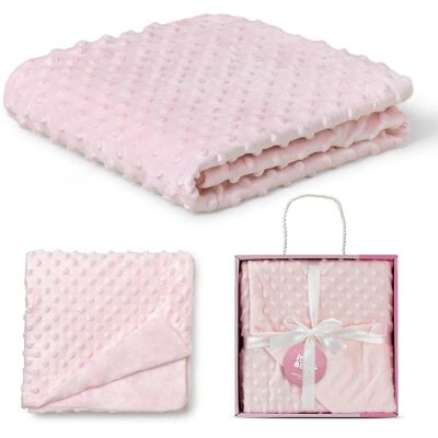 Couverture Bébé Interbaby - Rose - 80 x 110 cm - Velours Doux Couverture Bébé Interbaby - Rose - 80 x 110 cm - Velours Doux