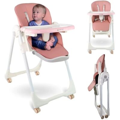 Chaise haute pour bébé Mobiclinic avec plateau double ajustable et pliable - Harnais de sécurité - Publicité Chaise haute pour bébé Mobiclinic avec plateau double ajustable et pliable - Harnais de sécurité - Publicité