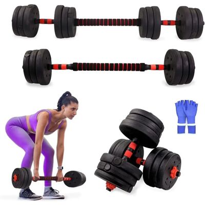 Mobiclinic Haltères Ajustables 2-en-1 1-10kg Incl. Barre - Équipement de Fitness - Publicité Mobiclinic Haltères Ajustables 2-en-1 1-10kg Incl. Barre - Équipement de Fitness - Publicité
