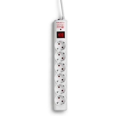 Salicru 680BA000003 Protector contra sobretensiones - 6 Enchufes con Interruptor - Blanco Salicru 680BA000003 Protector contra sobretensiones - 6 Enchufes con Interruptor - Blanco