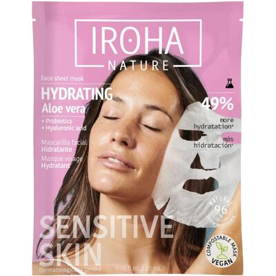 Iroha Tissue-Gesichtsmaske mit feuchtigkeitsspendendem Aloe Vera Iroha Tissue-Gesichtsmaske mit feuchtigkeitsspendendem Aloe Vera