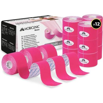 Mobitape Mobiclinic Rose - 12 Bandes Neuromusculaires - Publicité Mobitape Mobiclinic Rose - 12 Bandes Neuromusculaires - Publicité