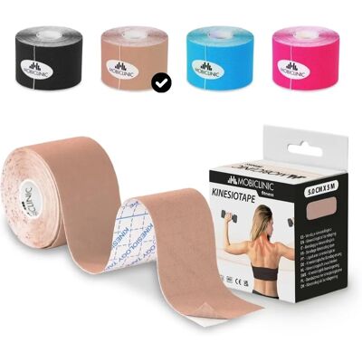 MOBICLINIC Kinesiotape - 5cm x 5m - Beige - Sportverletzung Unterstützung MOBICLINIC Kinesiotape - 5cm x 5m - Beige - Sportverletzung Unterstützung