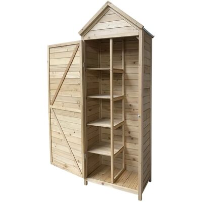 Gardiun - Armadio Multiuso per Giardino Candy 35x70x177 cm Legno di Pino Acciaio Galvanizzato Gardiun - Armadio Multiuso per Giardino Candy 35x70x177 cm Legno di Pino Acciaio Galvanizzato
