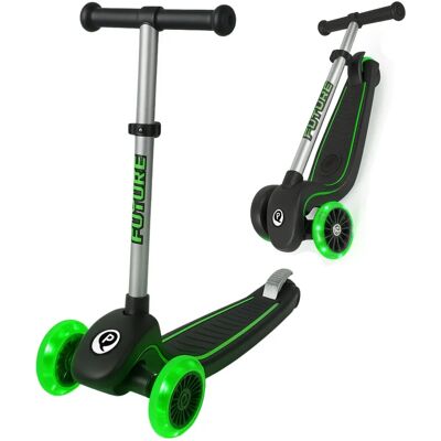 Monopattino per Bambini Verde Eco Future Qplay con Luci Monopattino per Bambini Verde Eco Future Qplay con Luci
