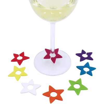 Identificateur de Verres Koala Étoile Plastique Multicolore - 8 Pièces Identificateur de Verres Koala Étoile Plastique Multicolore - 8 Pièces