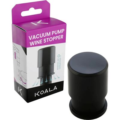 Pompe à vide et bouchon à vin Koala - Plastique Noir - Publicité Pompe à vide et bouchon à vin Koala - Plastique Noir - Publicité