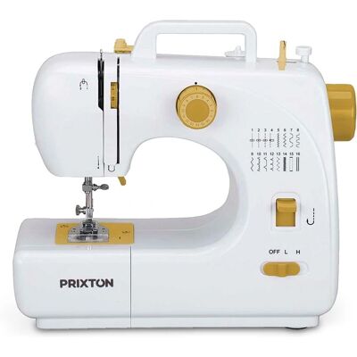PRIXTON Macchina da Cucire Portatile P120 - Cassetto per accessori - Lampada integrata - 16 tipi di punti - Pedale incluso - Giallo - Macchina da cucire PRIXTON Macchina da Cucire Portatile P120 - Cassetto per accessori - Lampada integrata - 16 tipi di punti - Pedale incluso - Giallo - Macchina da cucire