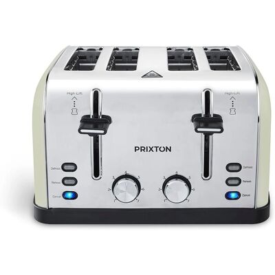 Prixton Bianca Broodrooster 4 Plakken 1900W - Roestvrij staal Prixton Bianca Broodrooster 4 Plakken 1900W - Roestvrij staal