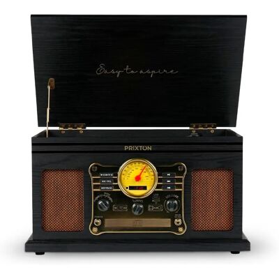 Toca-discos Century PRIXTON - Bluetooth, USB, CD, Cassete - Vinil para Digital Toca-discos Century PRIXTON - Bluetooth, USB, CD, Cassete - Vinil para Digital