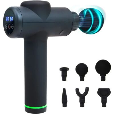 Pistolet de Massage Prixton Xtreme - 30 Vitesses, 6 Têtes, Noir Pistolet de Massage Prixton Xtreme - 30 Vitesses, 6 Têtes, Noir
