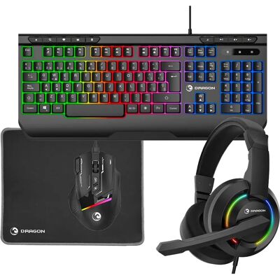 Kit Gaming PRIXTON Dragon - Negro Kit Gaming PRIXTON Dragon - Negro