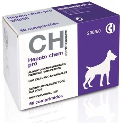 Chemical Ibérica Hepato Chem Pro 200/50 für Hunde Leberunterstützung 60 Tabletten Chemical Ibérica Hepato Chem Pro 200/50 für Hunde Leberunterstützung 60 Tabletten