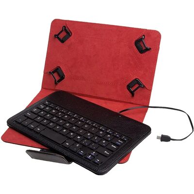Funda con Teclado Phoenix para Tablet 7-8'' - Negro, Rojo Funda con Teclado Phoenix para Tablet 7-8'' - Negro, Rojo