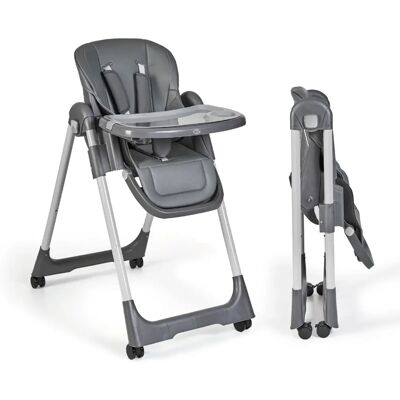 Innovaciones MS TASTY Chaise Haute Grise - Réglable, Reclinable, Eco Cuir - Publicité Innovaciones MS TASTY Chaise Haute Grise - Réglable, Reclinable, Eco Cuir - Publicité