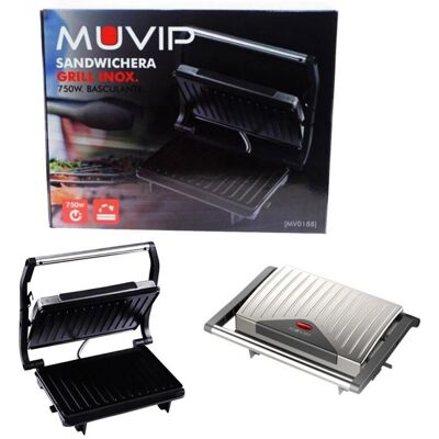BUCK Muvip Sandwich Maker - Acero Inoxidable 750W - Placa Ajustable - Presión Uniforme BUCK Muvip Sandwich Maker - Acero Inoxidable 750W - Placa Ajustable - Presión Uniforme