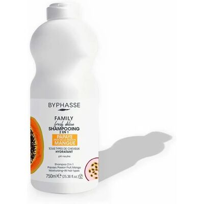 Byphasse Mango Passion Fruit 2-in-1 Shampoo - Hair, 750ml Byphasse Mango Passion Fruit 2-in-1 Shampoo - Hair, 750ml