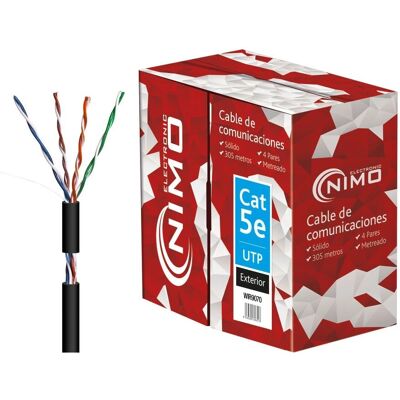 Nimo Cavo UTP Cat5e Esterno 305m Nero Resistente UV Nimo Cavo UTP Cat5e Esterno 305m Nero Resistente UV