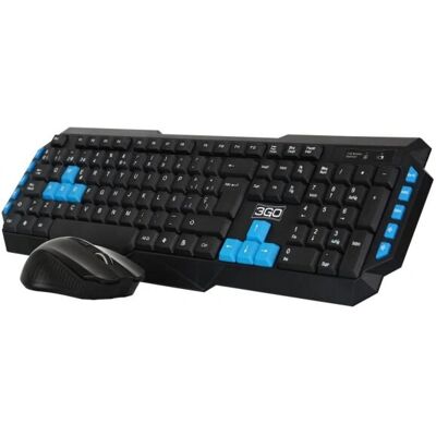 Teclado y Ratón Inalámbricos 3GO COMBODRILEW2 - Negro/Azul Teclado y Ratón Inalámbricos 3GO COMBODRILEW2 - Negro/Azul