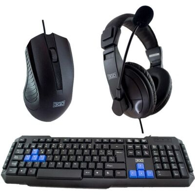 Kit Tastiera Mouse 3GO COMBODRILEH2 - Nero, Multicolore, QWERTY Spagnolo Kit Tastiera Mouse 3GO COMBODRILEH2 - Nero, Multicolore, QWERTY Spagnolo