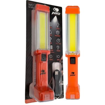 PEKATHERM Werklamp - Oplaadbare LED COB 10W met magneet en haak PEKATHERM Werklamp - Oplaadbare LED COB 10W met magneet en haak