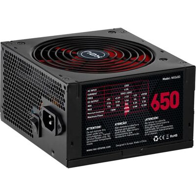 Alimentatore Nox NXS650 - 650 W, ATX, Nero, Rosso Alimentatore Nox NXS650 - 650 W, ATX, Nero, Rosso