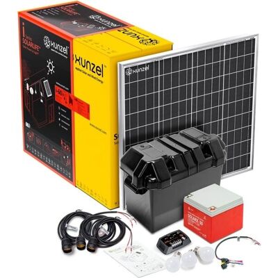 Kit de iluminación solar LED de 60W Xunzel - Interior/Exterior Kit de iluminación solar LED de 60W Xunzel - Interior/Exterior