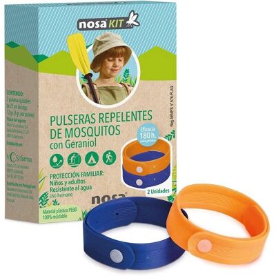 Pulseira Repelente de Mosquitos Nosa - Azul e Laranja - 2 Unidades Pulseira Repelente de Mosquitos Nosa - Azul e Laranja - 2 Unidades