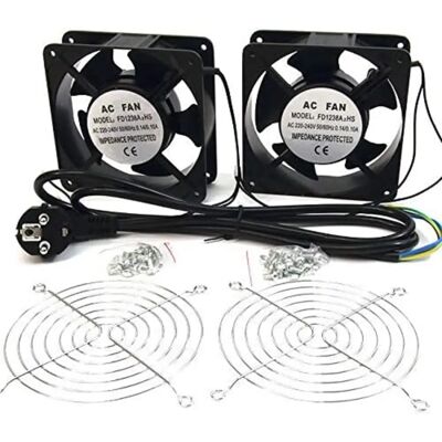 Ventilador doble Powergreen 120mm para armario rack 19" Ventilador doble Powergreen 120mm para armario rack 19"