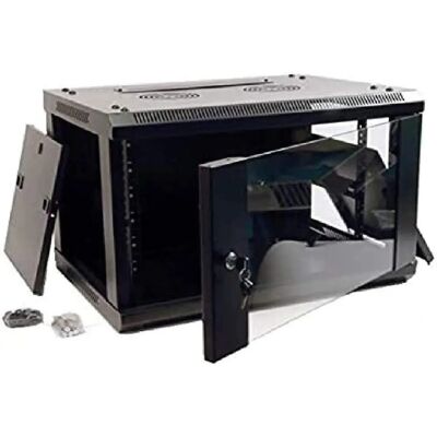 Powergreen Wandmontierter 6U Rack-Schrank - Stahl, Schloss vorne Powergreen Wandmontierter 6U Rack-Schrank - Stahl, Schloss vorne