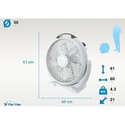 Ventilador Industrial PURLINE - 110W, 5 Aspas, 3 Velocidades - 50cm Ventilador Industrial PURLINE - 110W, 5 Aspas, 3 Velocidades - 50cm
