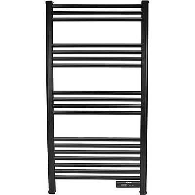 Purline Radiador toallero de aluminio - 500W, Negro, Montaje en pared Purline Radiador toallero de aluminio - 500W, Negro, Montaje en pared