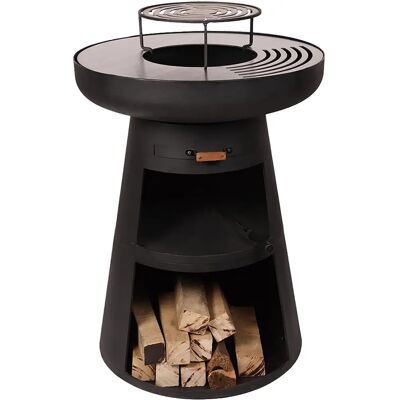 Barbecue Rond PURLINE avec Grille en Acier - Noir - Publicité Barbecue Rond PURLINE avec Grille en Acier - Noir - Publicité