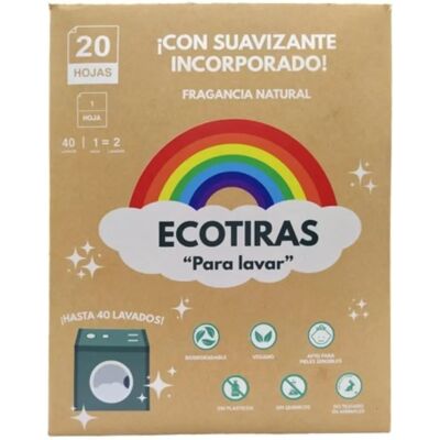 ECOTIRAS Tiras ecológicas para lavadoras con suavizante - Tiras ecológicas para lavar la ropa ECOTIRAS Tiras ecológicas para lavadoras con suavizante - Tiras ecológicas para lavar la ropa