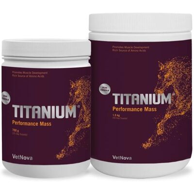 Vetnova Titanium Performance Mass 750g - Suplemento para cavalos Vetnova Titanium Performance Mass 750g - Suplemento para cavalos