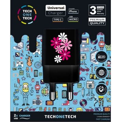 Tech One TEC2601 Mobiles Ladegerät - Dual USB, Intelligente Erkennung Tech One TEC2601 Mobiles Ladegerät - Dual USB, Intelligente Erkennung